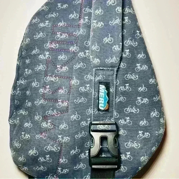 MERU Sling Bag 100% Cotton Bicycle Print - Picture 7 of 7